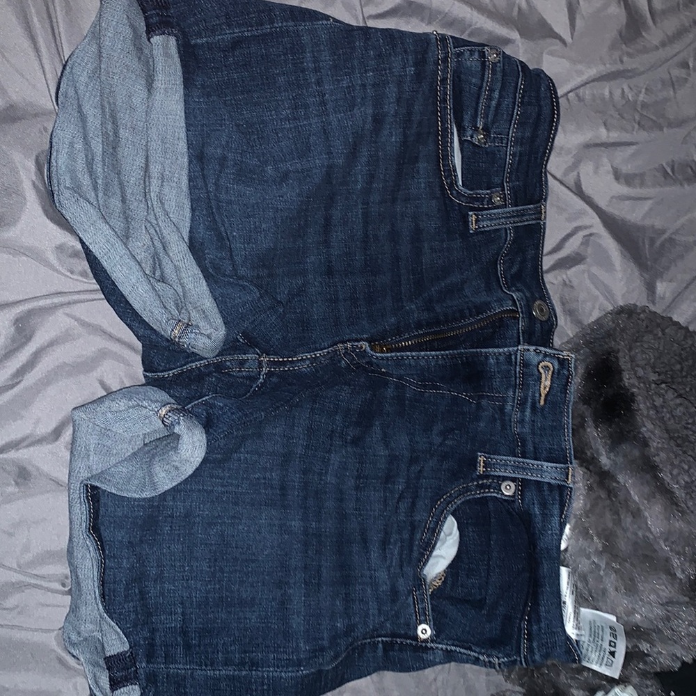 Blue shorts light blue beige shorts